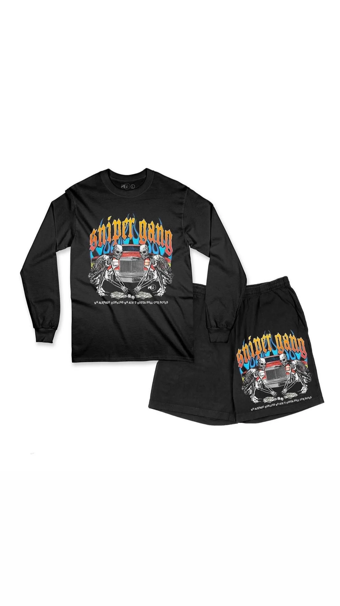 Sniper Gang KTB Flames Black Long Sleeve