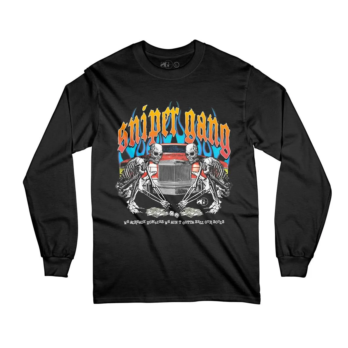 Sniper Gang KTB Flames Black Long Sleeve