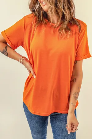 Solid Color Crew Neck Tee