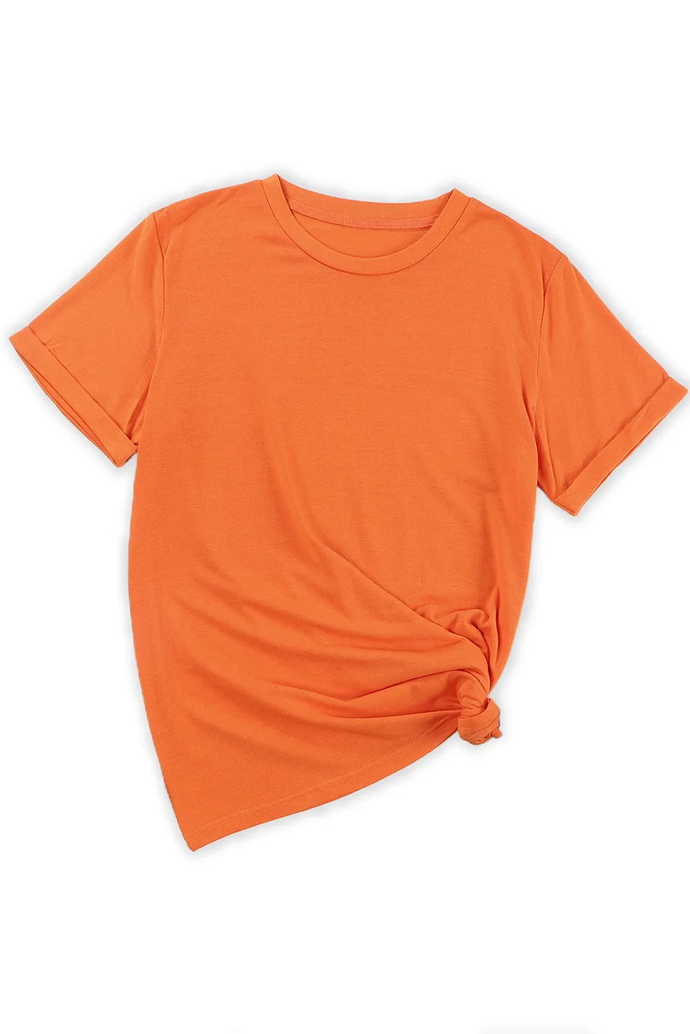 Solid Color Crew Neck Tee