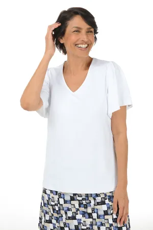 Solid UPF50  Flutter Sleeve Top