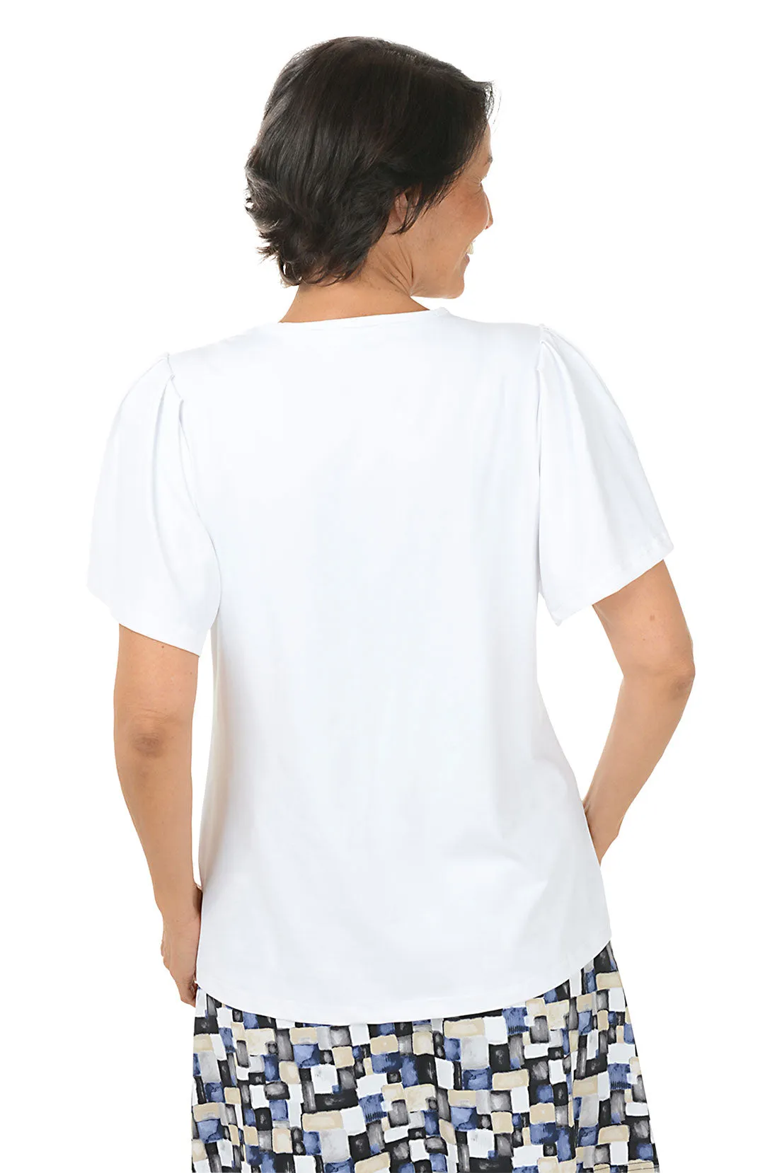 Solid UPF50  Flutter Sleeve Top