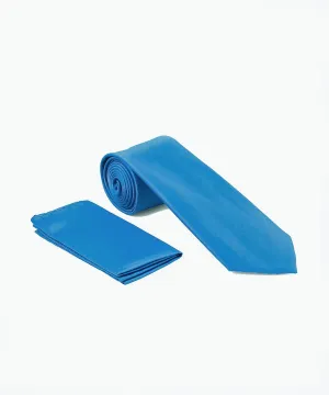 Stacy Adams Solid Tie and Handkerchief - Blue
