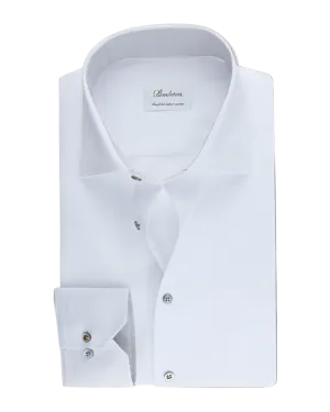 STENTROMS | Fitted Body Grey Button Down Shirt | White