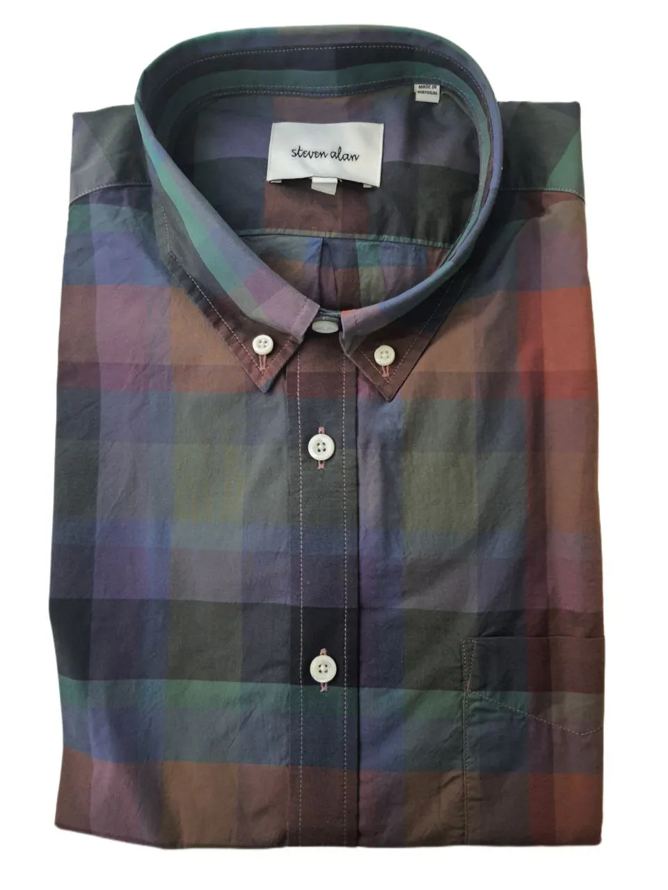 STEVEN ALAN Men's Blue Long Sleeve Cadet Button-Down Shirt #D963 NWT