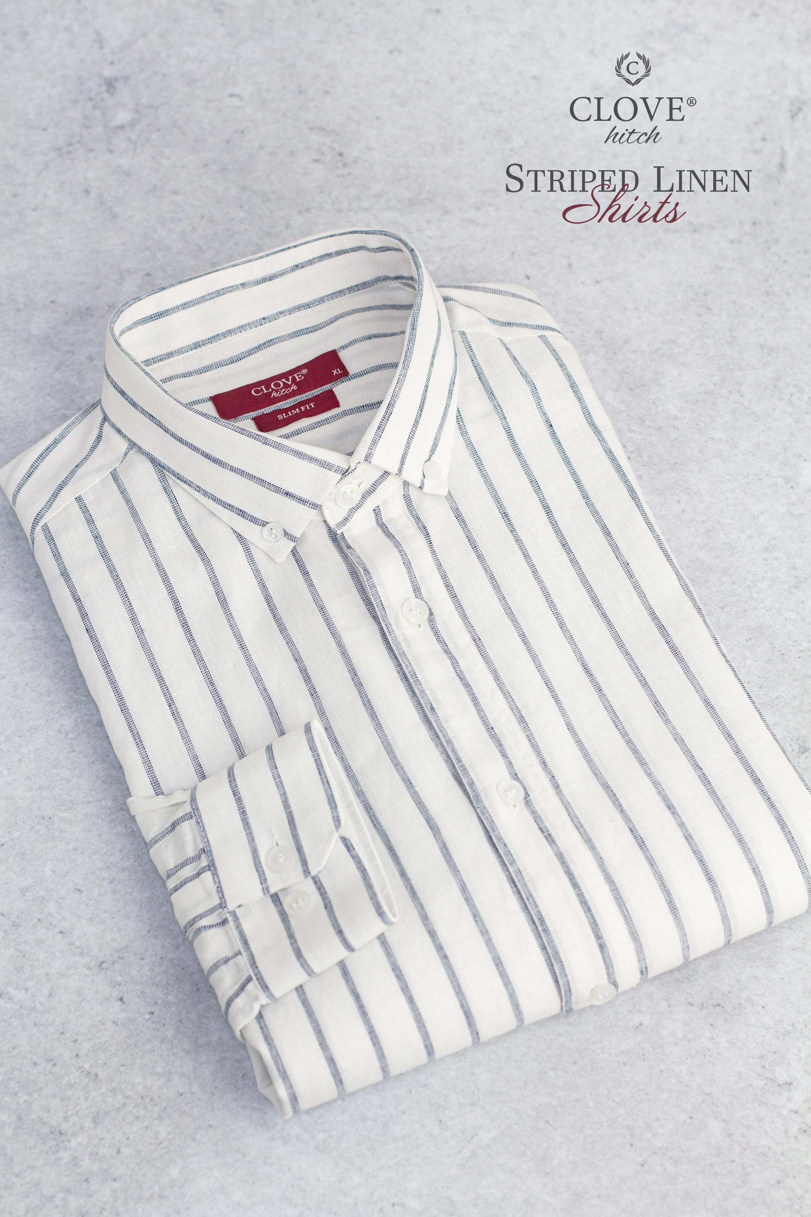 Striped Linen Shirt - Navy
