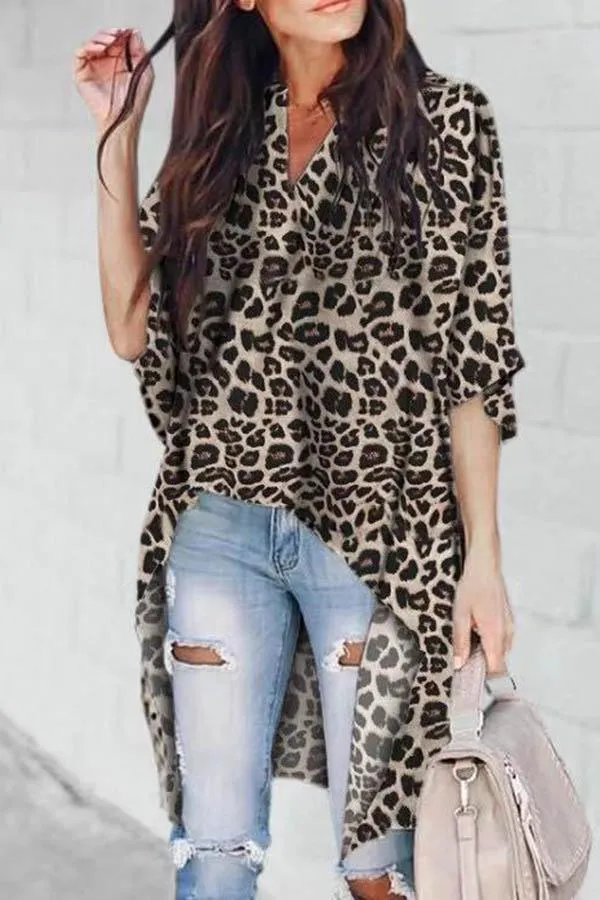 Stunncal V-neck Loose Raglan Top