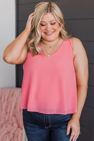 Sweet Simplicity V-Neck Tank Top- Pink