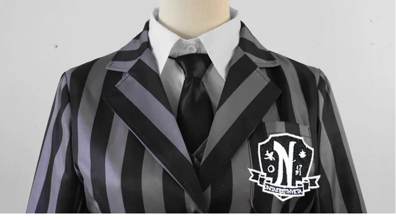 The Addams Family Wednesday Cosplay School Uniform