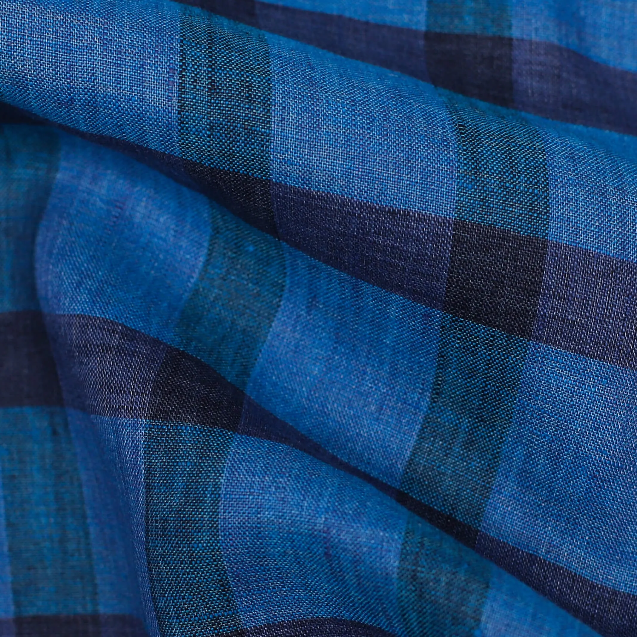 The Sapphire Short Sleeve Reardon Linen Check Custom Shirt