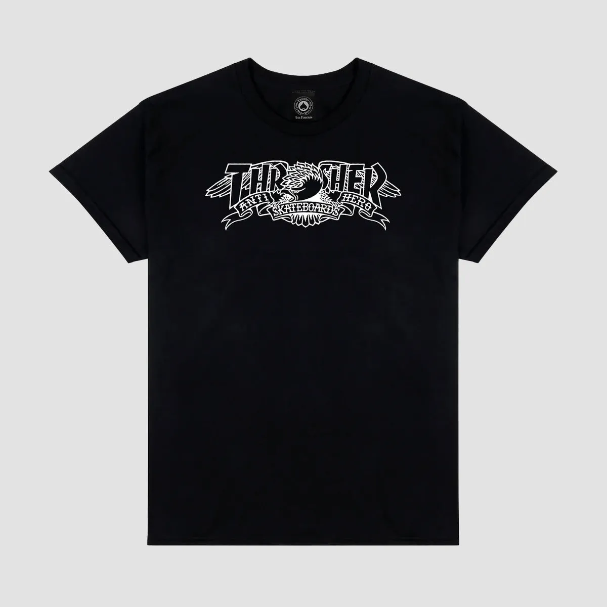 Thrasher X Antihero Mag Banner T-Shirt Black