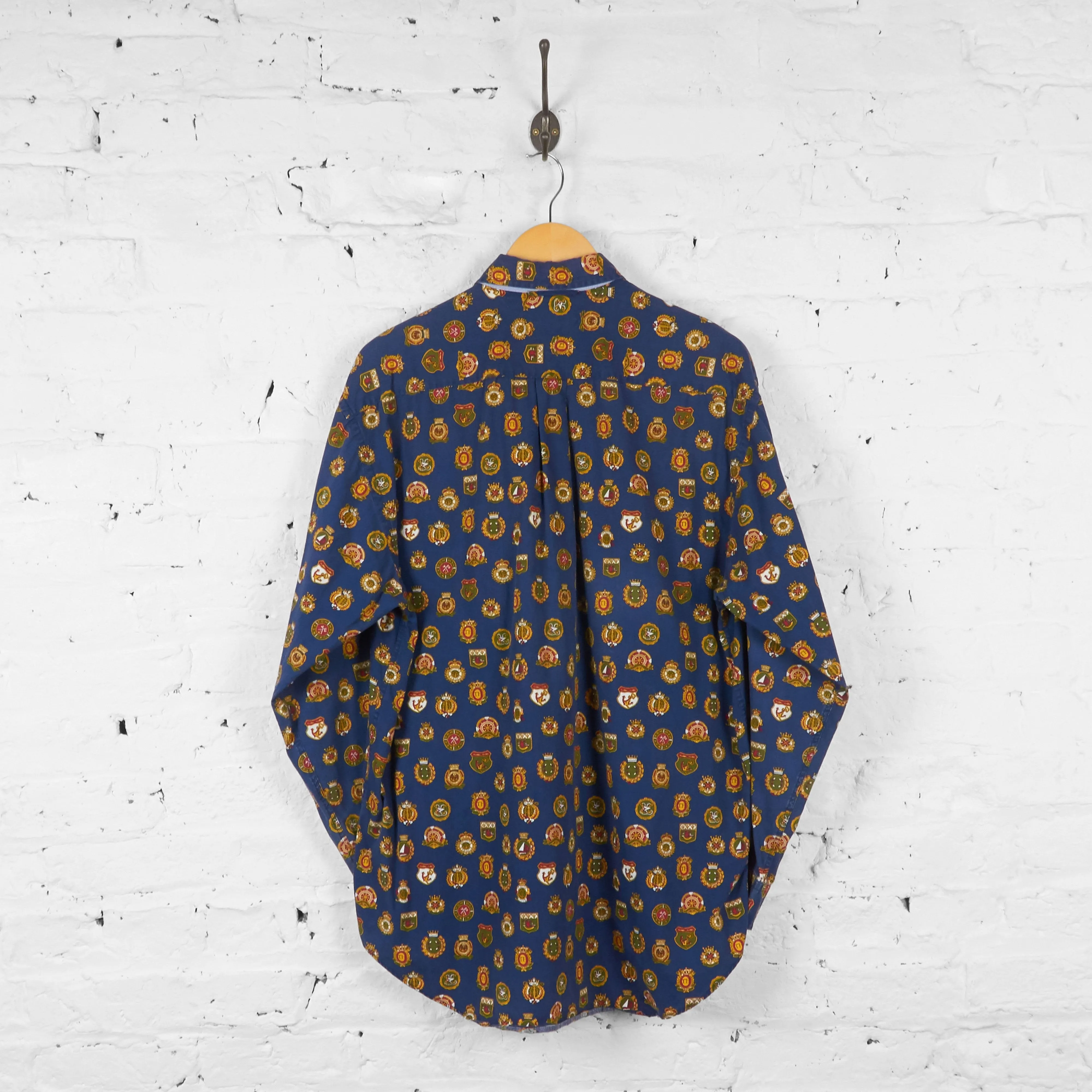 Tommy Hilfiger Crests Badges Pattern Shirt - Blue - M