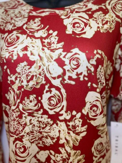 Tribal Crew Neck Top Scarlet