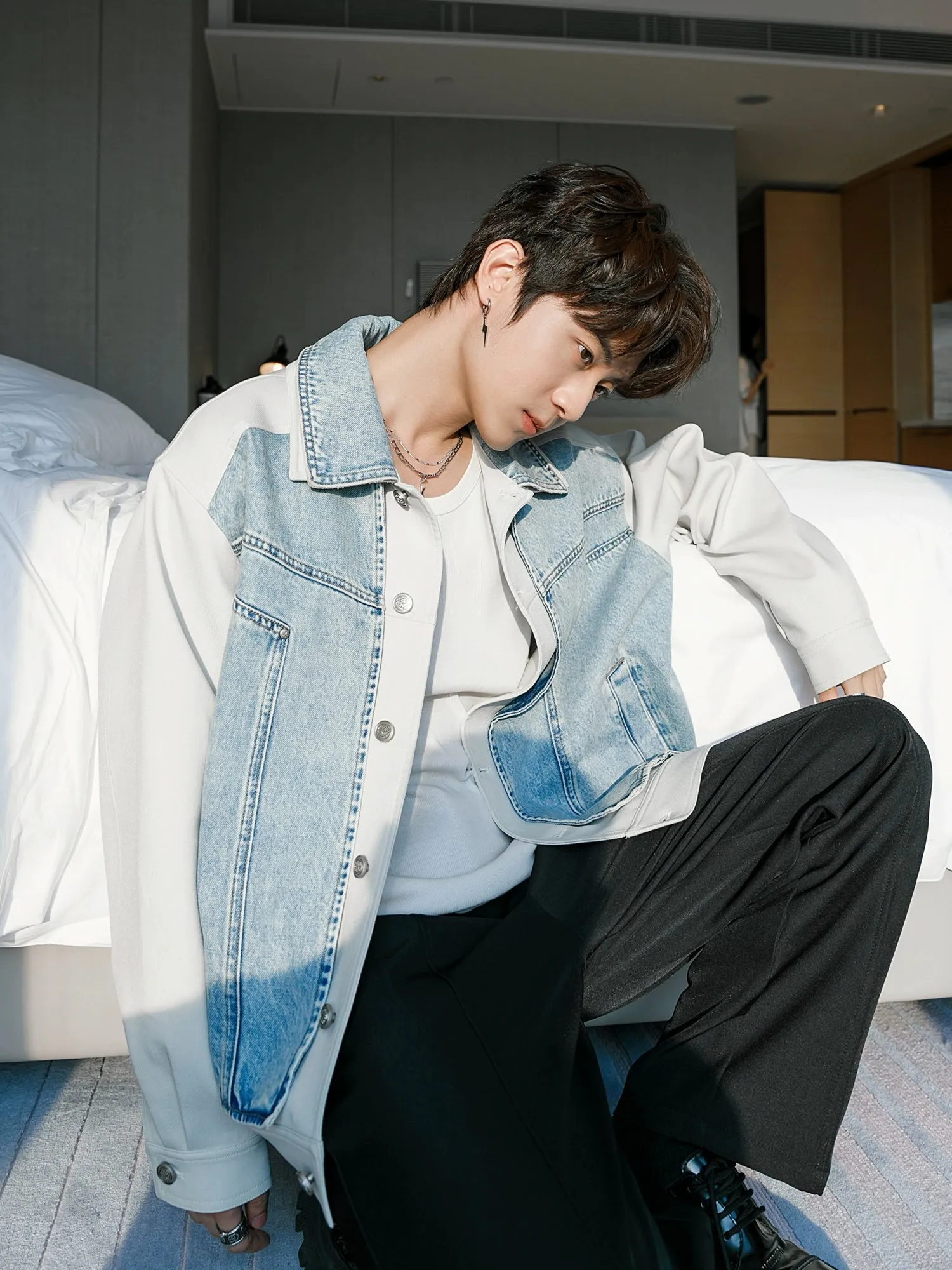 Two-piece  Button-up Denim Jacket