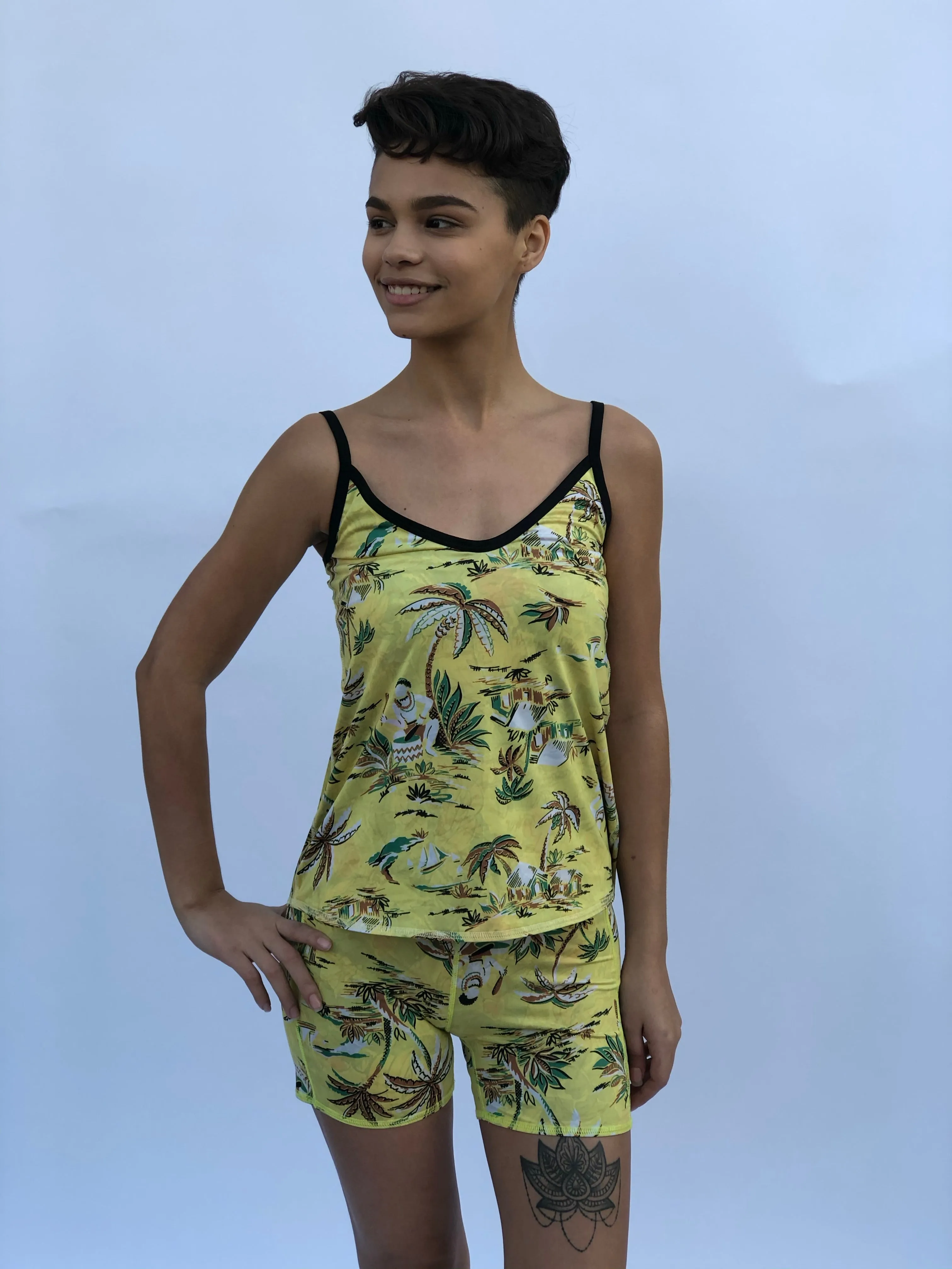 V NECK SPAGHETTI STRAP TO TAHITIAN LOVE/GONE BANANAS
