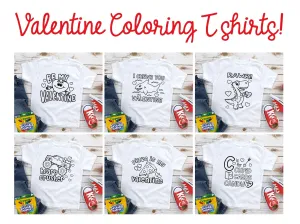 Valentine Coloring T Shirts - Youth Sizes