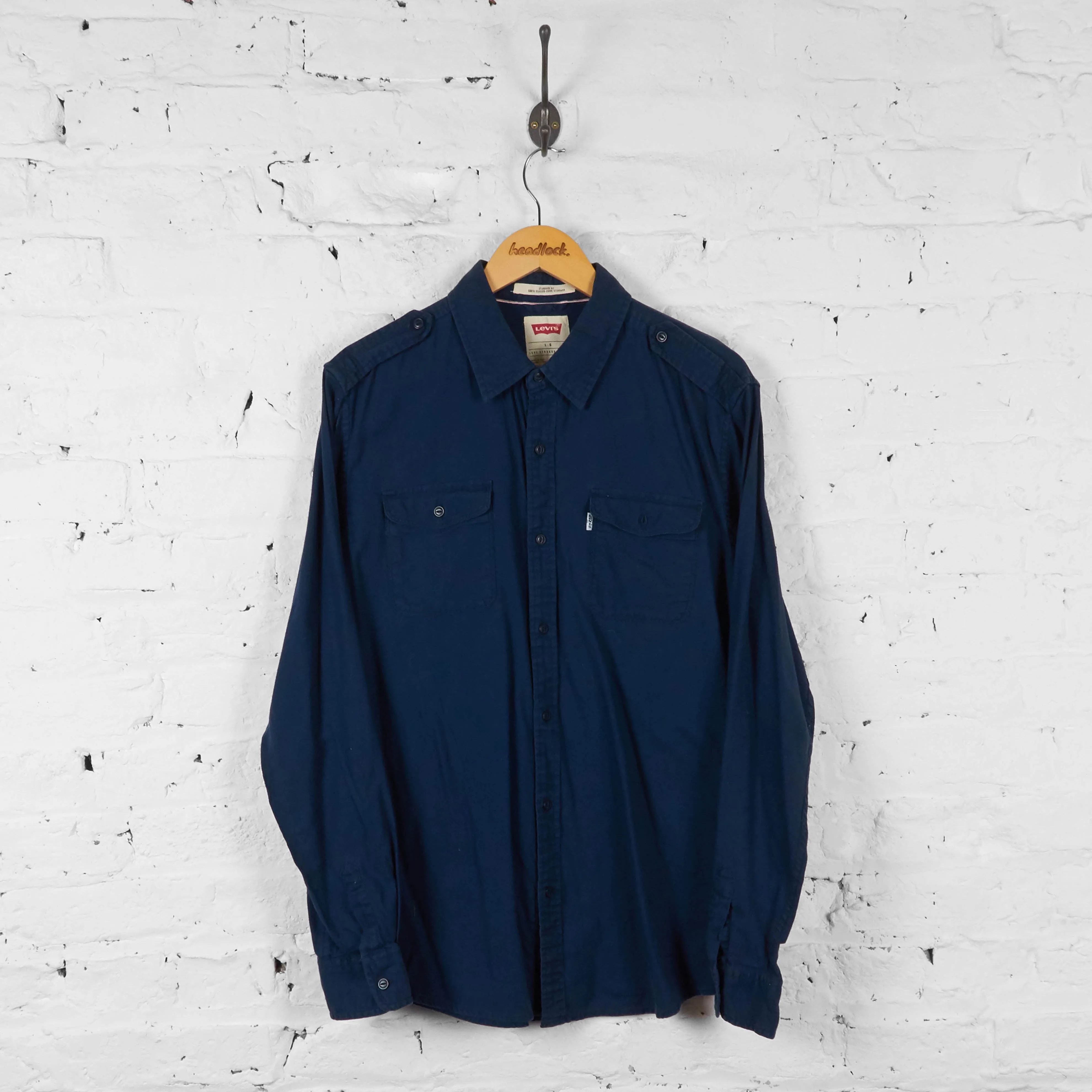 Vintage Levi's Button Up Shirt - Navy - L