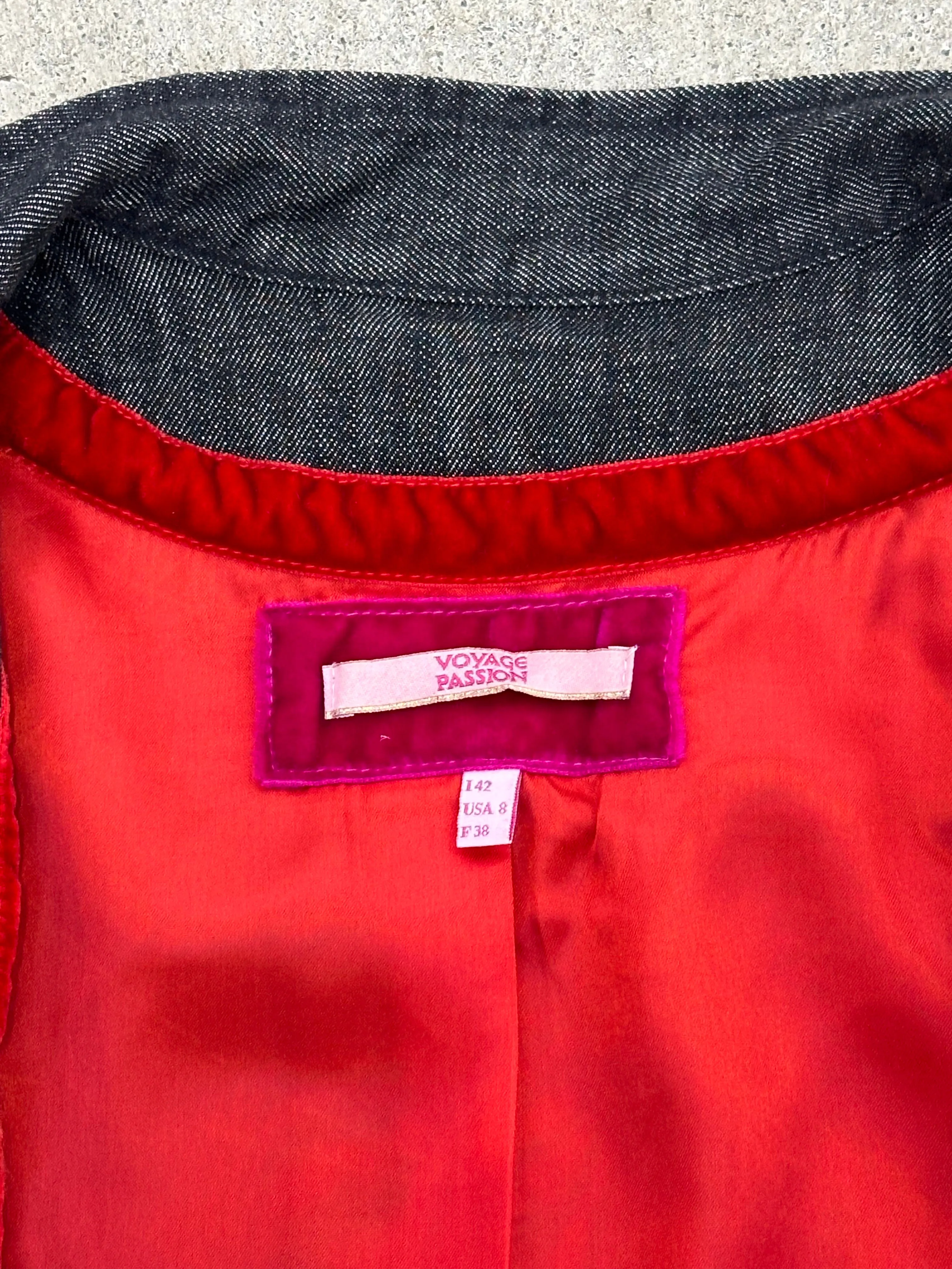 Voyage Passion Denim & Velvet Patchwork Jacket