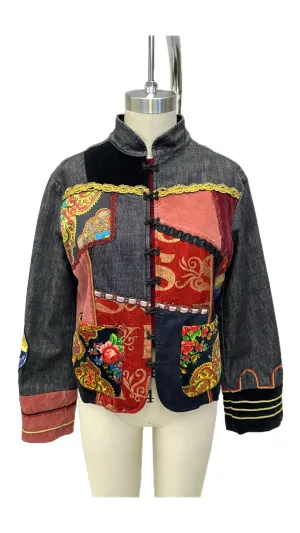 Voyage Passion Denim & Velvet Patchwork Jacket