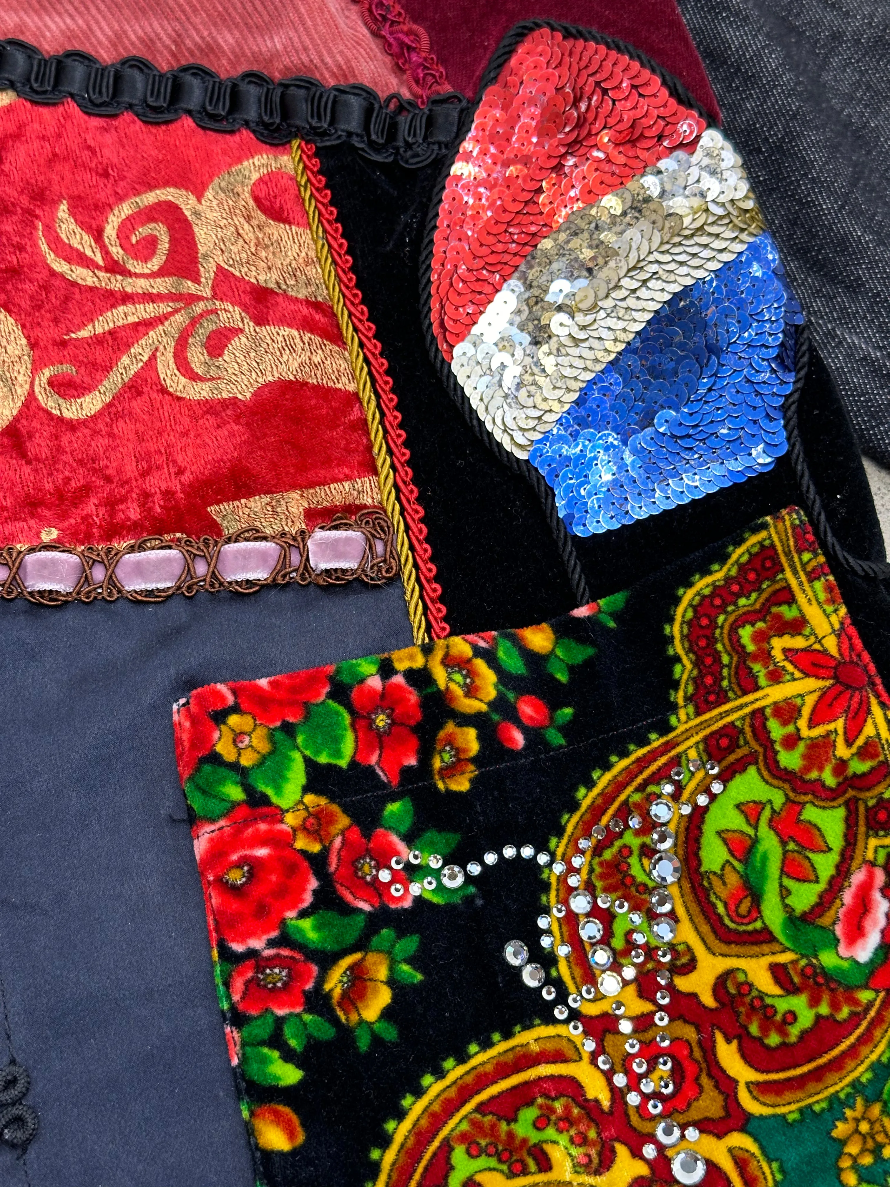 Voyage Passion Denim & Velvet Patchwork Jacket