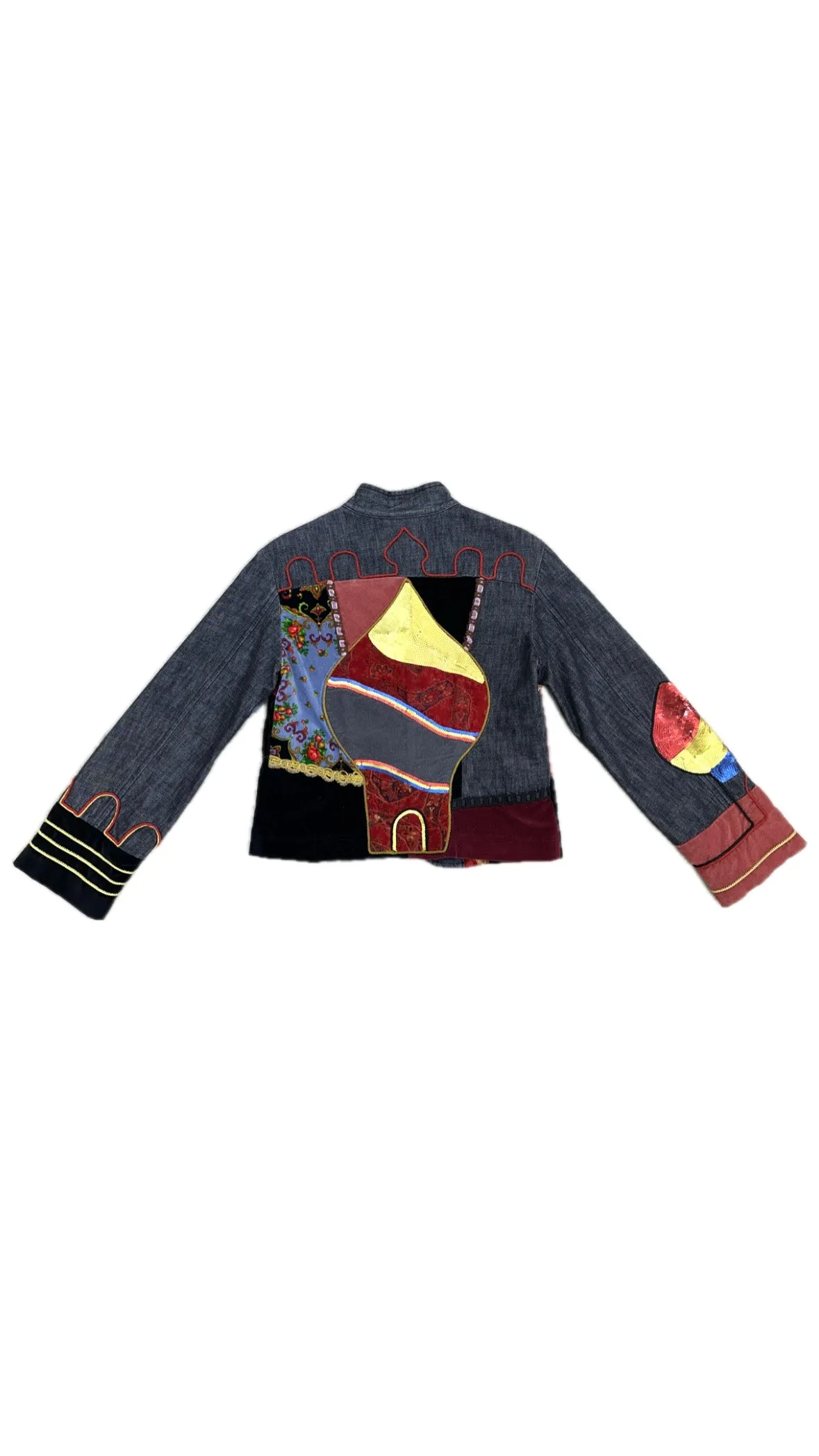 Voyage Passion Denim & Velvet Patchwork Jacket
