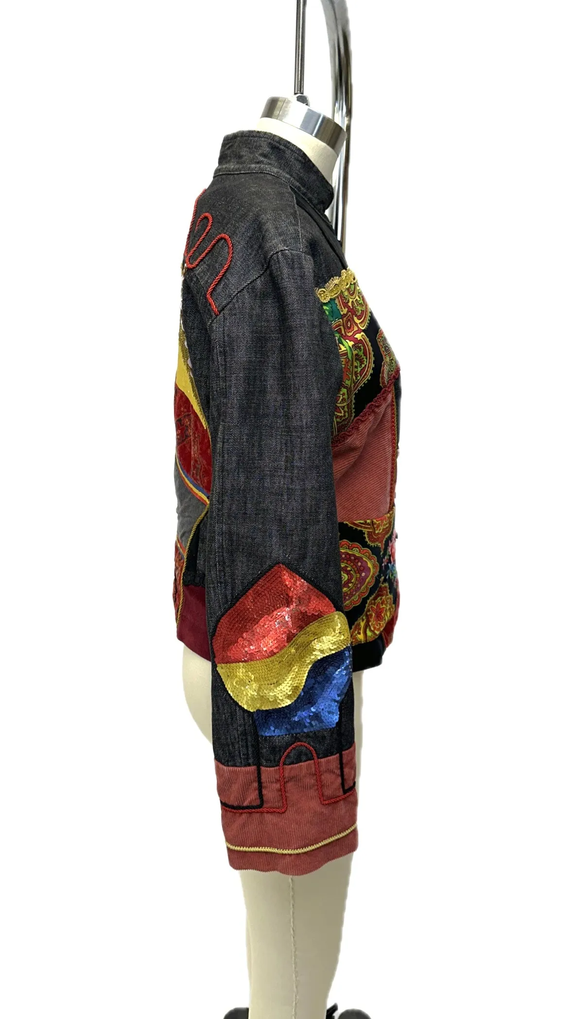 Voyage Passion Denim & Velvet Patchwork Jacket