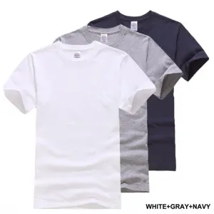 West Louis™ Solid Cotton Classical Men T Shirts