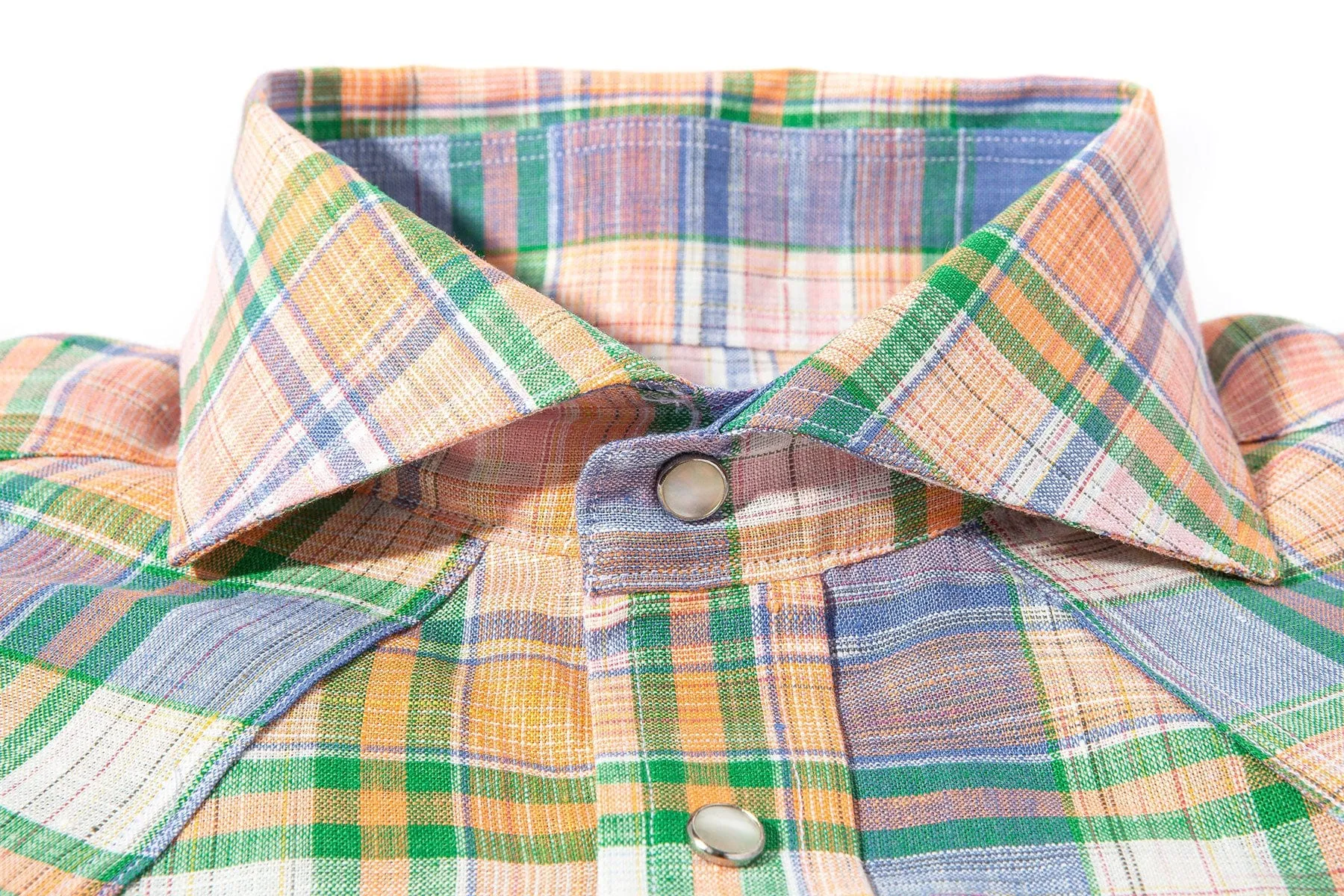 Western Linen In Orange Purple and Green