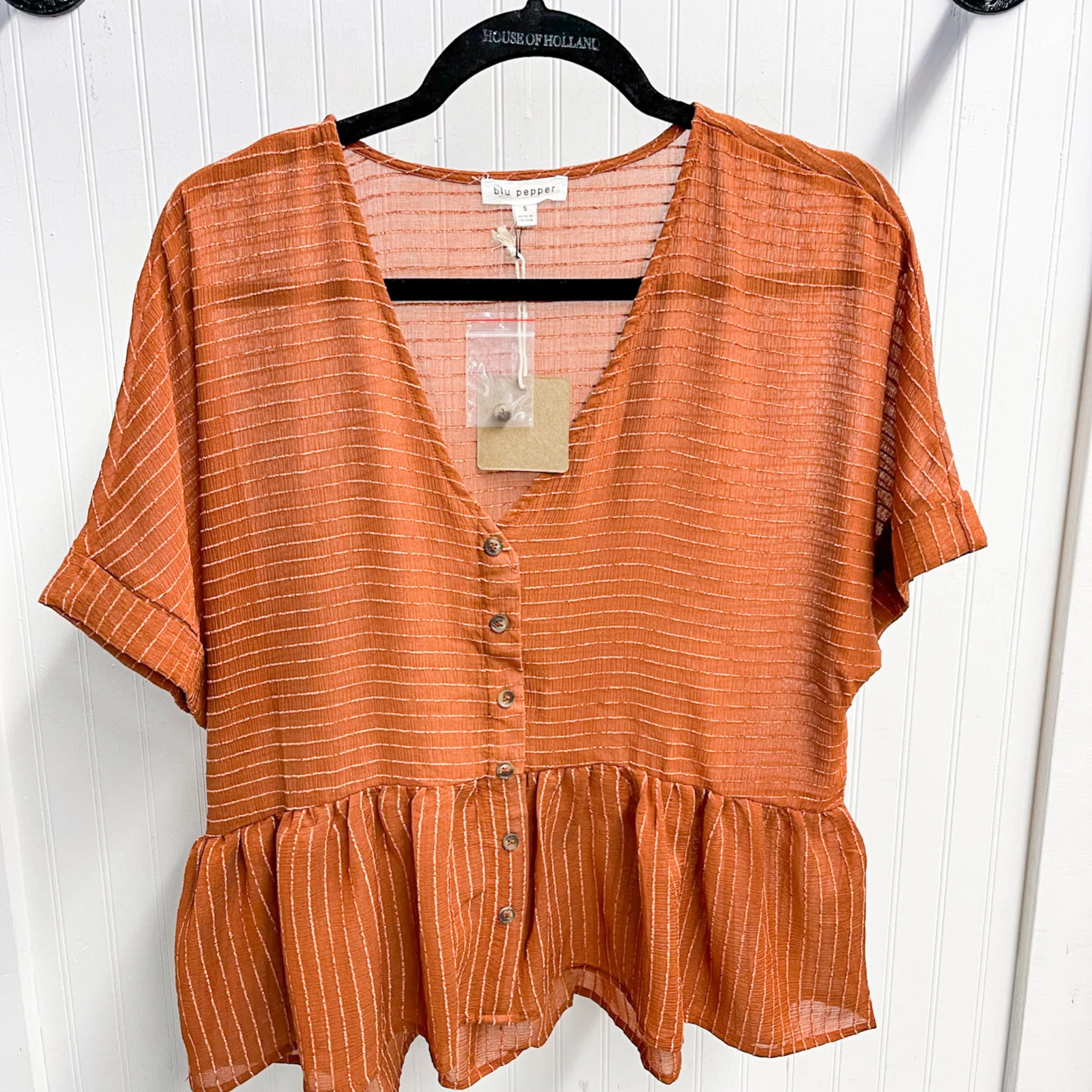 Whisk Me Away Copper Babydoll Top