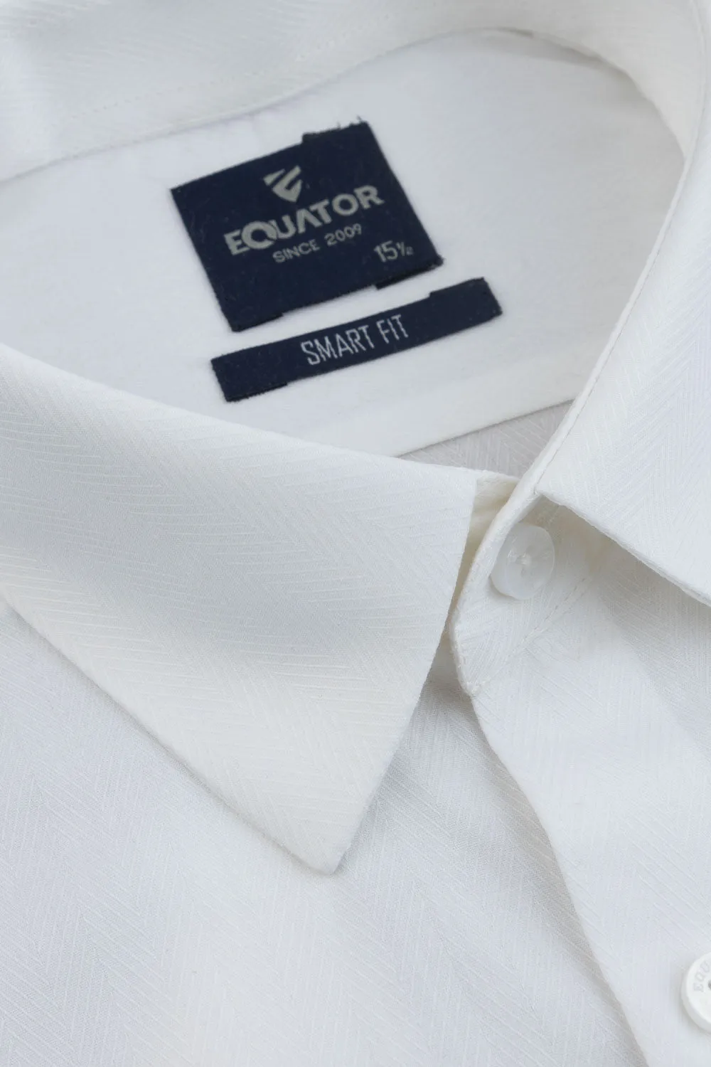 White Cotton Formal Shirt