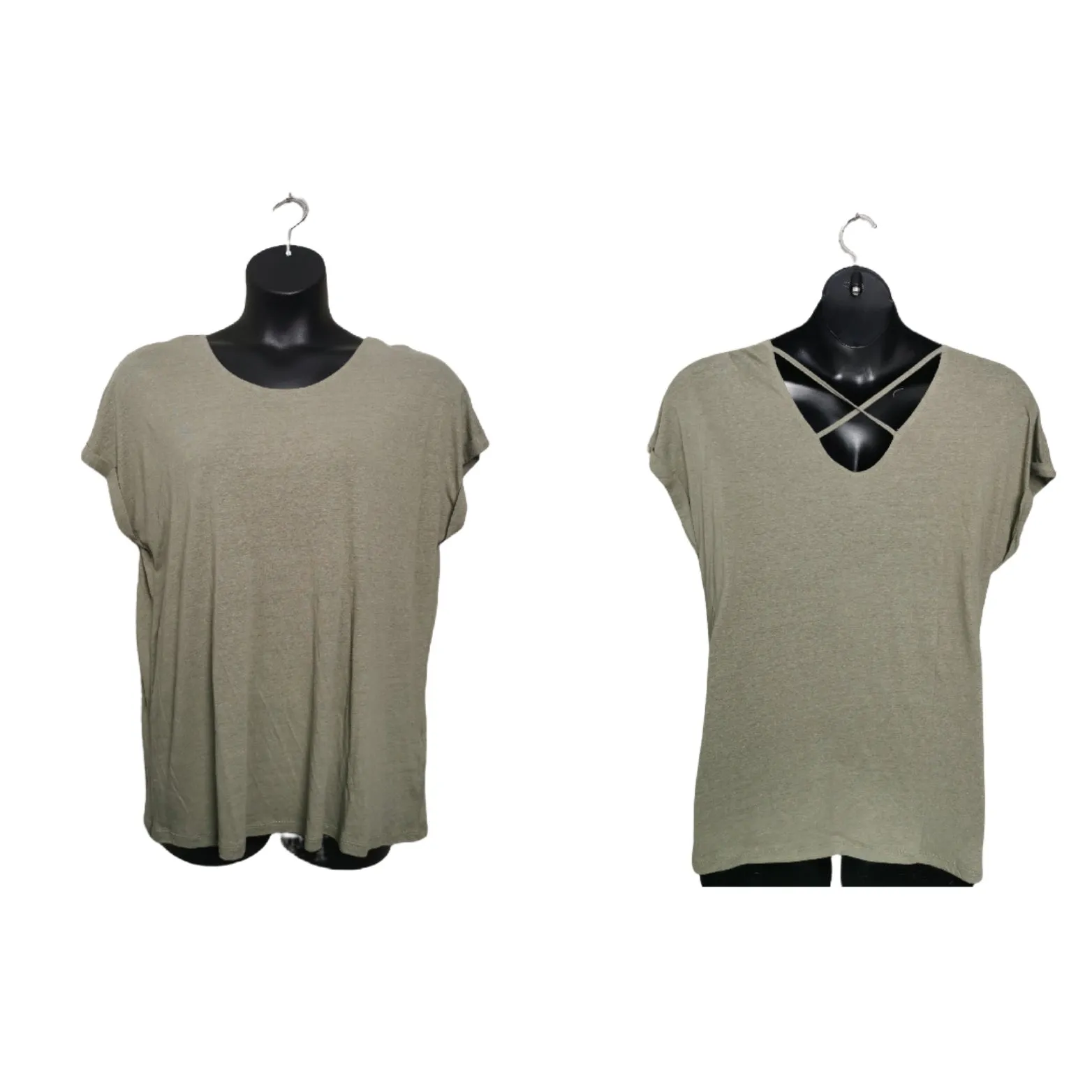 WOMENS PLUS SIZE XXL - SOYA CONCEPT, Open Cross Back T-Shirt NWT B53