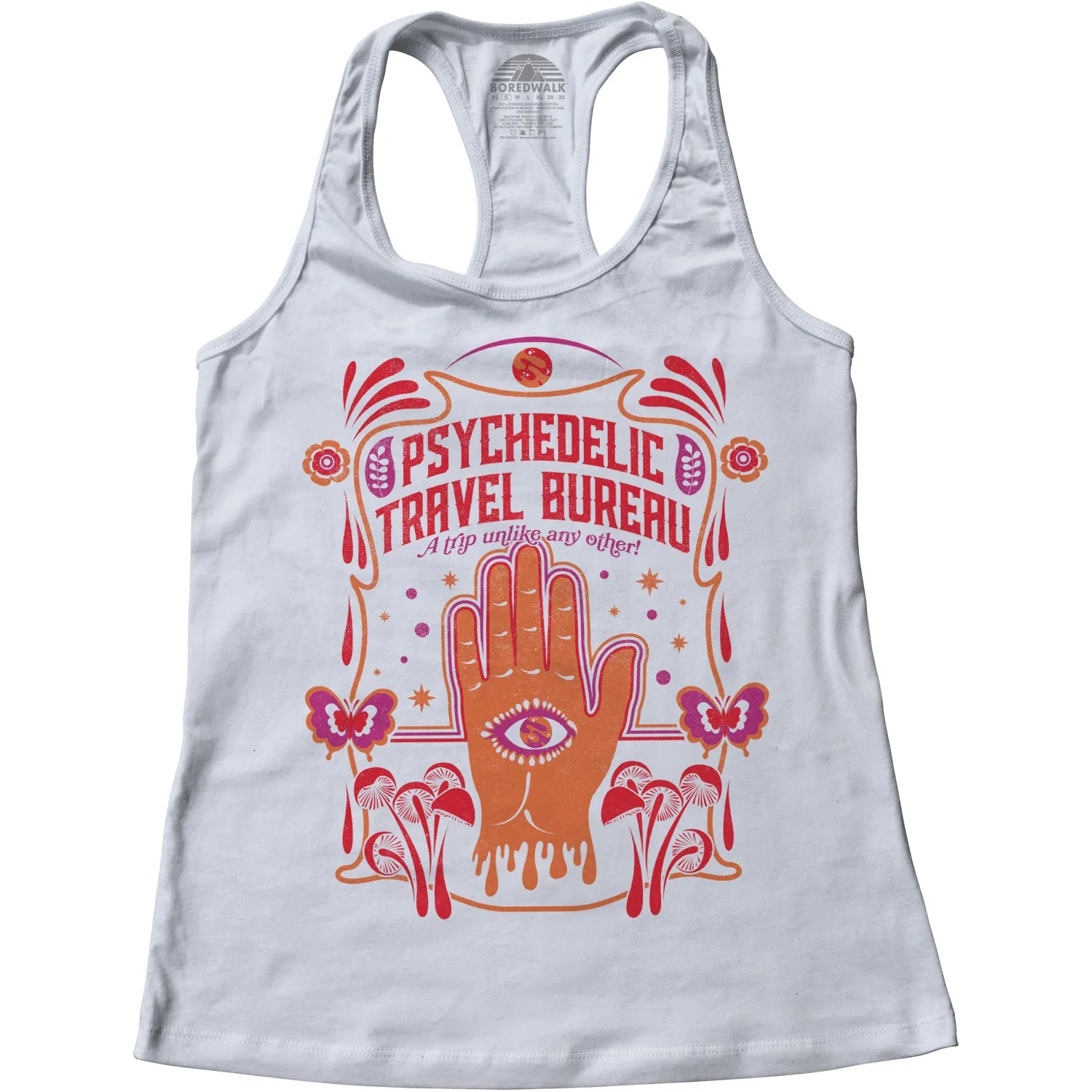 Women's Psychedelic Travel Bureau Racerback Tank Top