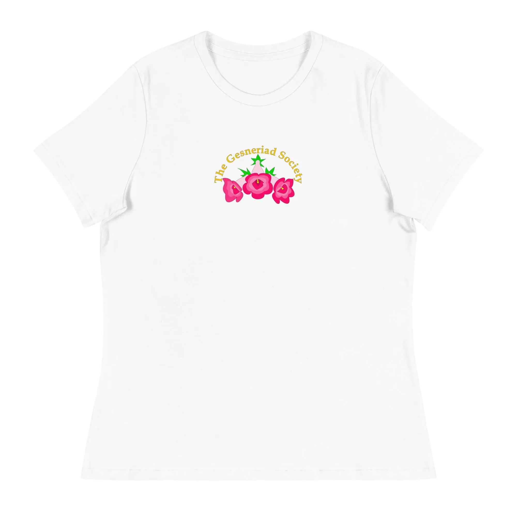 Women's short sleeve t-shirt with printed Sinningia speciosa (Relaxed fit)