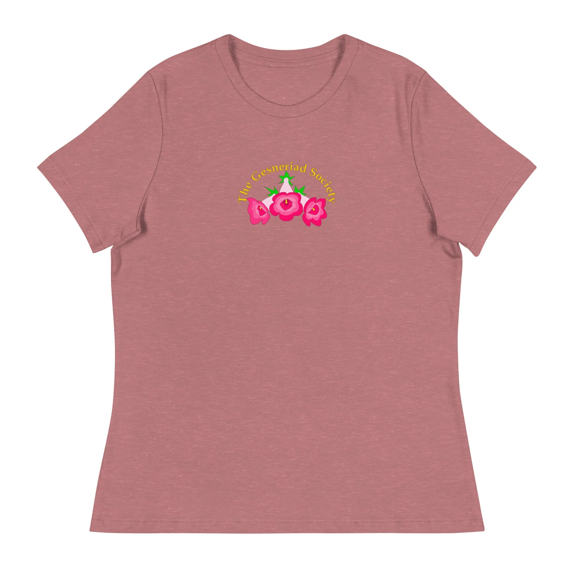 Women's short sleeve t-shirt with printed Sinningia speciosa (Relaxed fit)