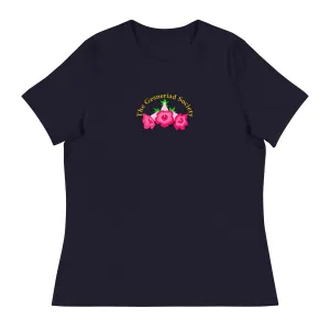 Women's short sleeve t-shirt with printed Sinningia speciosa (Relaxed fit)