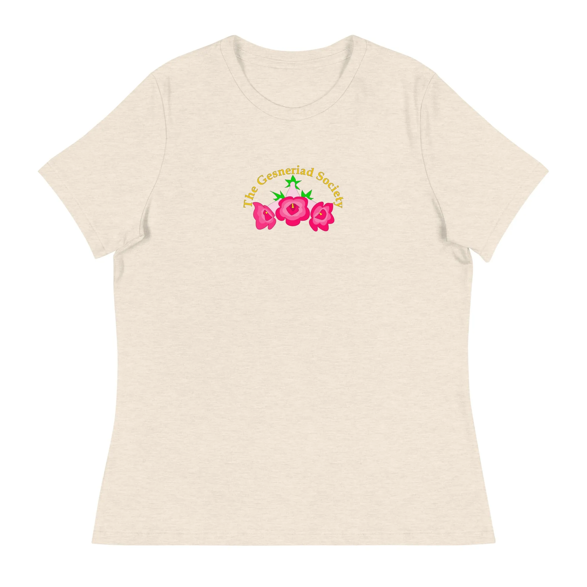 Women's short sleeve t-shirt with printed Sinningia speciosa (Relaxed fit)