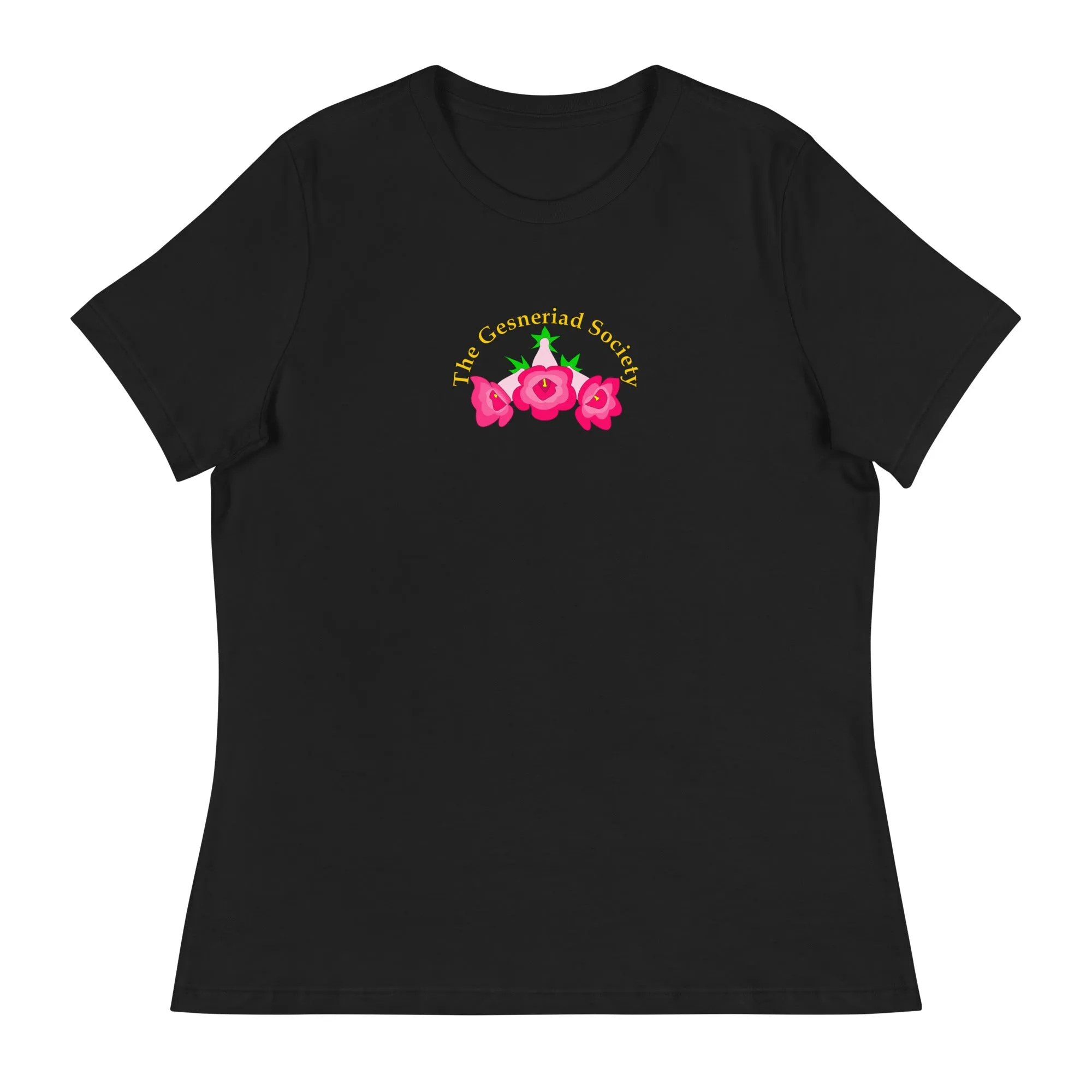 Women's short sleeve t-shirt with printed Sinningia speciosa (Relaxed fit)