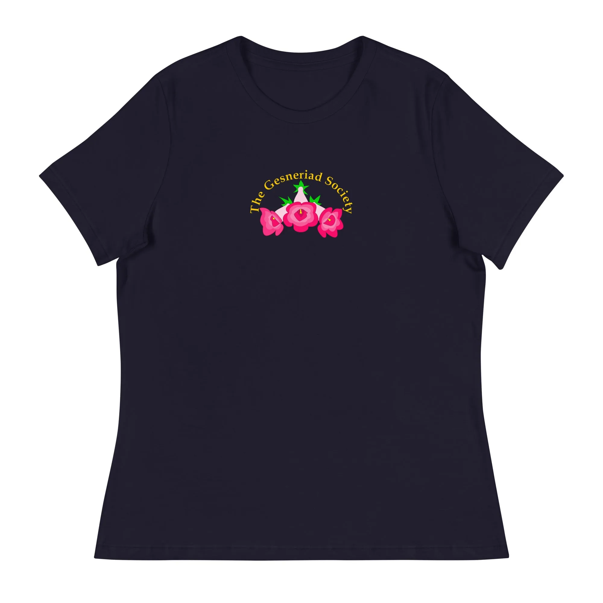 Women's short sleeve t-shirt with printed Sinningia speciosa (Relaxed fit)