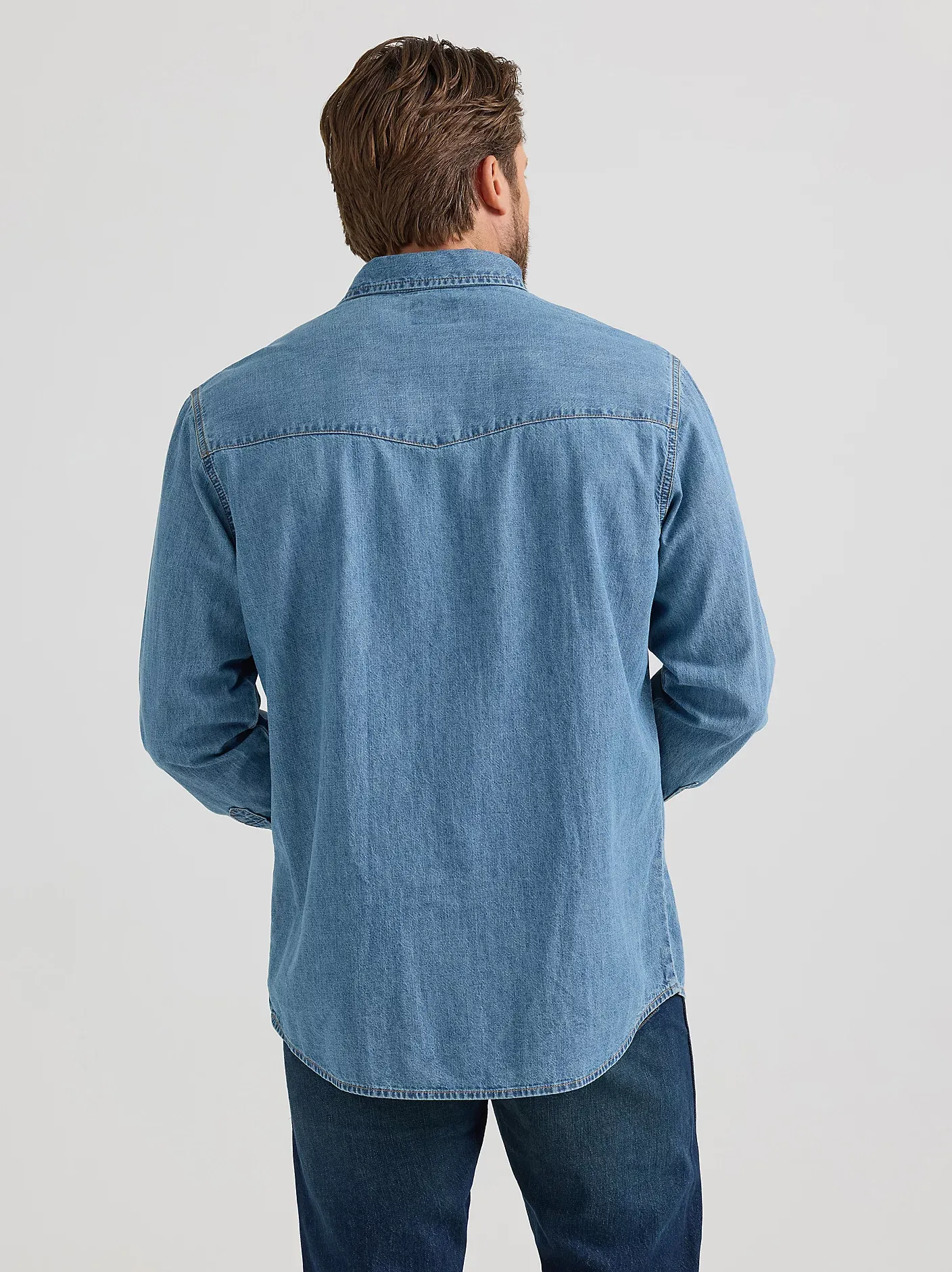 Wrangler® Men's Classic Denim Western Snap Shirt - Light Wash
