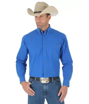 Wrangler Men's George Strait Long Sleeve Shirt Blue