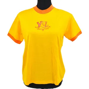 Yves Saint Laurent Logos Round Neck Short Sleeve Tops Yellow #150 82954